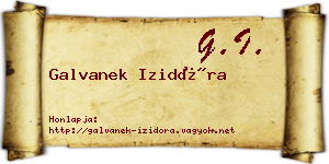 Galvanek Izidóra névjegykártya